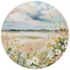 Glasschilderij Lente horizon - Ø 70cm - Beige