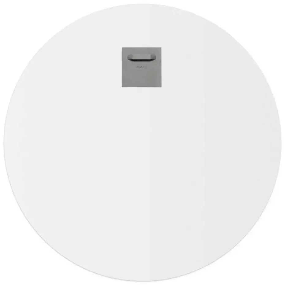 Glasschilderij Meisje met parasol - Ø 70cm - Oranje