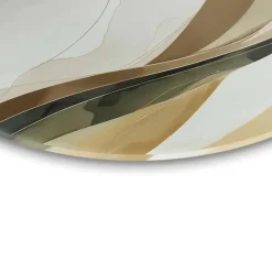 Glasschilderij Neutrale natuur - Ø 70cm - Beige