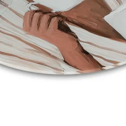 Glasschilderij Ochtendkoffie met een Boek II - Ø 50cm - Beige