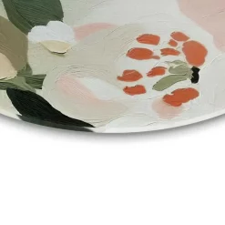 Glasschilderij Pastel bloemen - Ø 70cm - Groen