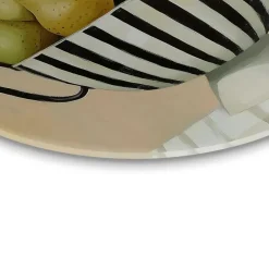 Glasschilderij Schaal met peren - Ø 50cm - Groen