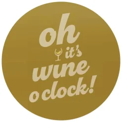 Glasschilderij Tijd voor wijn - Ø 70cm - Geel