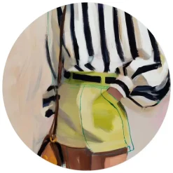 Glasschilderij Zomerse outfit - Ø 70cm - Groen