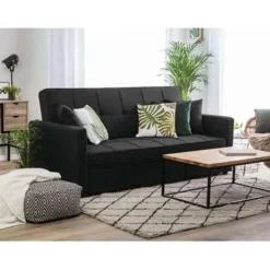 GLOMMA - Slaapbank 3-zits - Zwart - Polyester