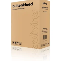 Goliving Buitenkleed Summer Diamond - 183x290CM - Draagtas - Grijs/Wit