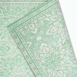 Goliving Buitenkleed Summer Flora - 183x290CM - Draagtas - Groen/Wit