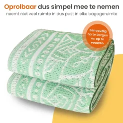 Goliving Buitenkleed Summer Flora - 183x290CM - Draagtas - Groen/Wit