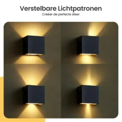 Goliving buitenlamp – Wandlamp - Kubuslamp – LED - Zwart