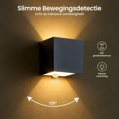 Goliving buitenlamp – Wandlamp - Kubuslamp – LED - Zwart