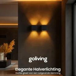 Goliving buitenlamp – Wandlamp - Kubuslamp – LED - Zwart