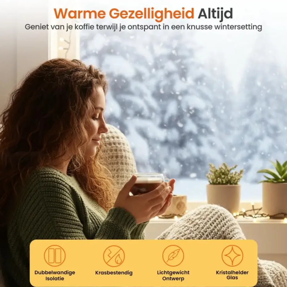 Goliving Dubbelwandige Koffieglazen - Kopjes - Glazen - Set Van 6