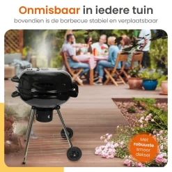 Goliving Houtskool Barbecue - Ø54 cm - Inclusief Accessoires - BBQ op Wielen