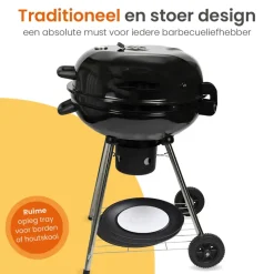 Goliving Houtskool Barbecue - Ø54 cm - Inclusief Accessoires - BBQ op Wielen