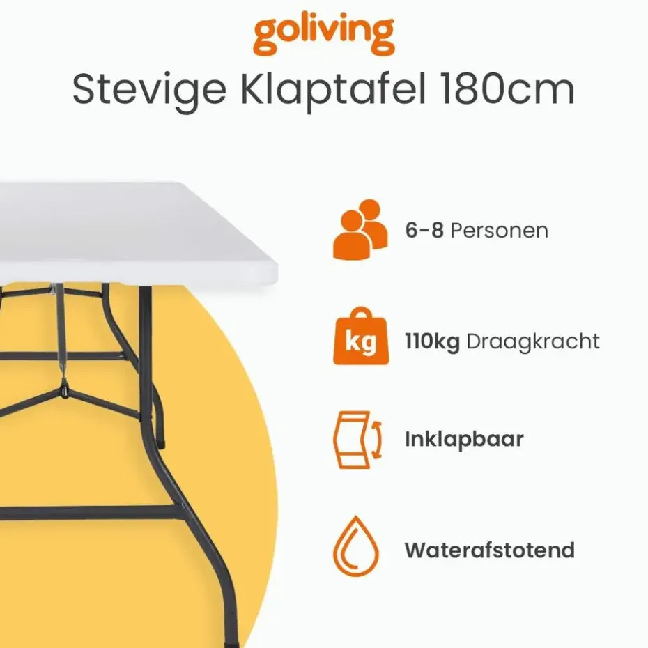 Goliving Inklapbare Tafel – Klaptafel – Campingtafel – Vouwtafel Buiten