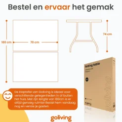 Goliving Inklapbare Tafel – Klaptafel – Campingtafel – Vouwtafel Buiten