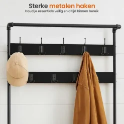 Goliving Kapstok - Garderoberek - Schoenenrek - Staand - XL - Zwart Hout