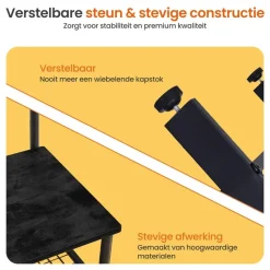 Goliving Kapstok - Garderoberek - Schoenenrek - Staand - XL - Zwart Hout