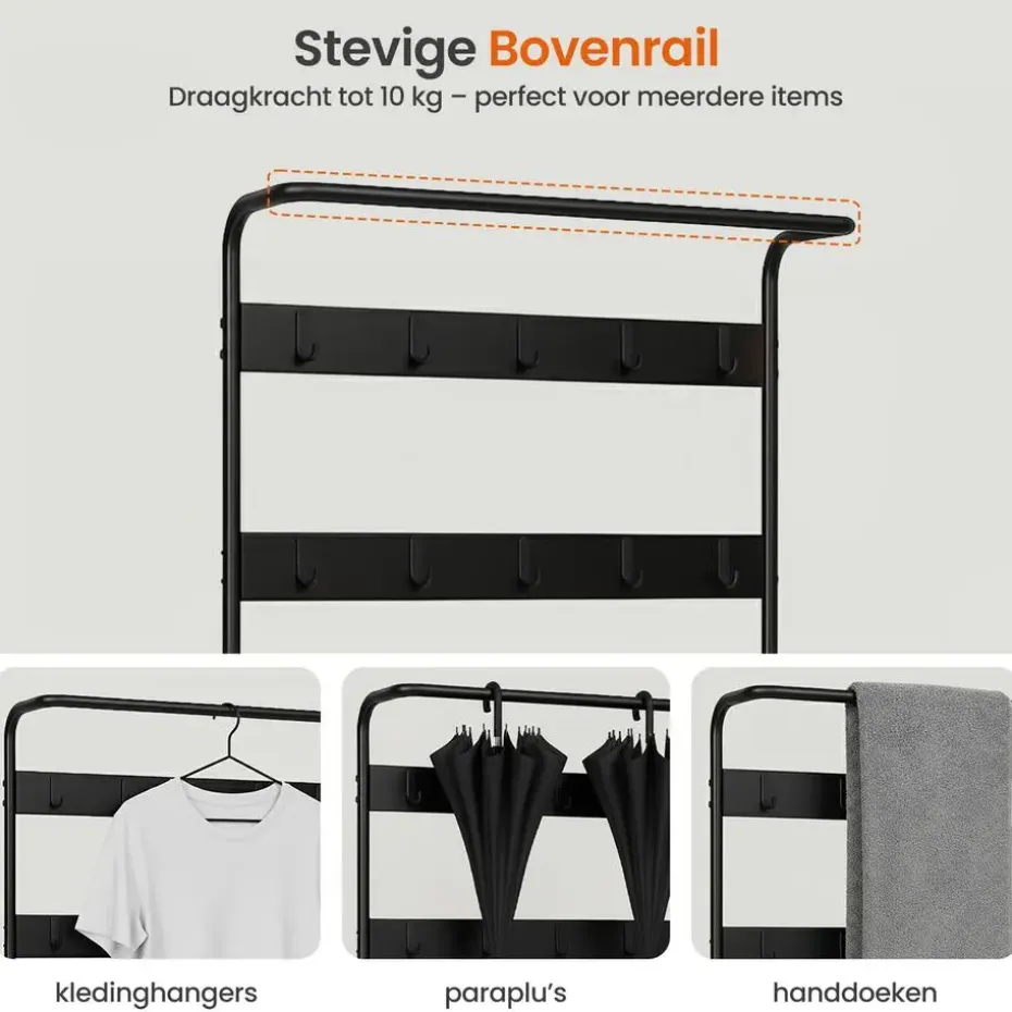 Goliving Kapstok - Garderoberek - Schoenenrek - Staand - Industrieel