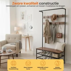Goliving Kapstok - Garderoberek - Schoenenrek - Staand - Industrieel - XL