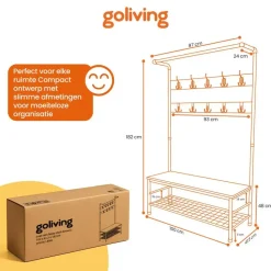 Goliving Kapstok - Garderoberek - Schoenenrek - Staand - Industrieel - XL