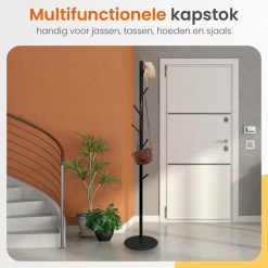 Goliving Kapstok Staand - 8 Haken - Garderoberek - Kapstokken - Kapstokhaak