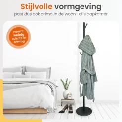 Goliving Kapstok Staand - 8 Haken - Garderoberek - Kapstokken - Kapstokhaak