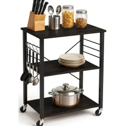 Goliving Keukentrolley - Keukenkast - Keukenrek - Keuken Organizer - Zwart