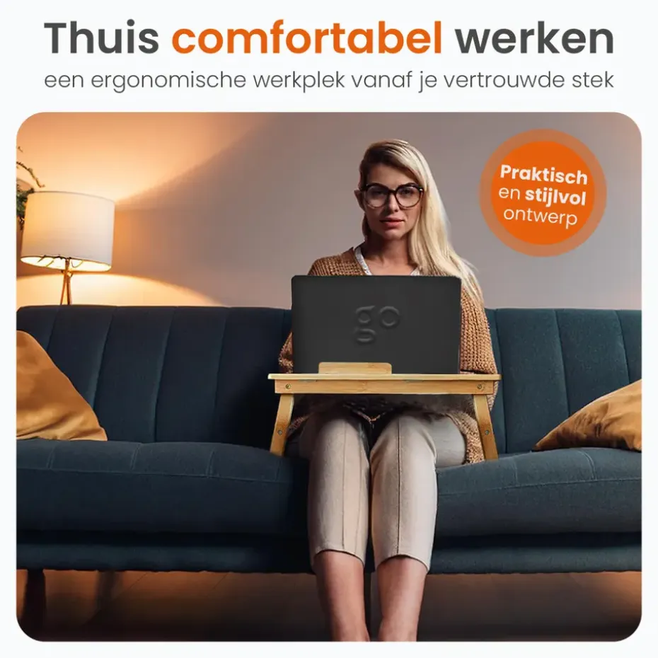 Goliving Laptoptafel - Uitklapbaar 39 cm - Ergonomisch - Laptopstandaard