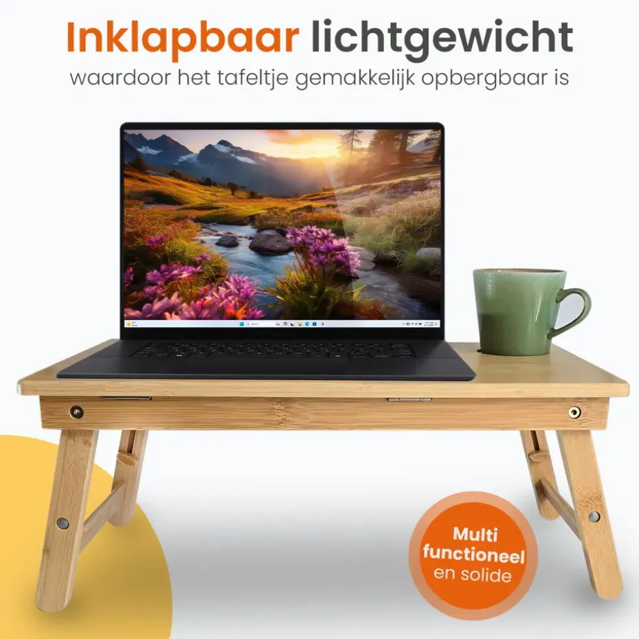 Goliving Laptoptafel - Uitklapbaar 39 cm - Ergonomisch - Laptopstandaard