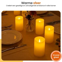 Goliving Led Kaarsen - Bewegende Vlam - Afstandsbediening - Set van 9