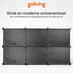 Goliving Opvouwbare Opbergkast - 24 Paar - 92 x 82 cm - Schoenenkast - Zwart