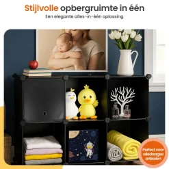 Goliving Opvouwbare Opbergkast - 24 Paar - 92 x 82 cm - Schoenenkast - Zwart