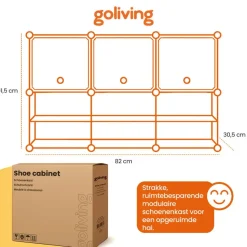 Goliving Opvouwbare Opbergkast - 24 Paar - 92 x 82 cm - Schoenenkast - Zwart