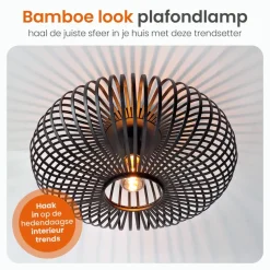 Goliving Plafondlamp - Plafonnière - E27 - Metaal - Ø 40 cm - Zwart