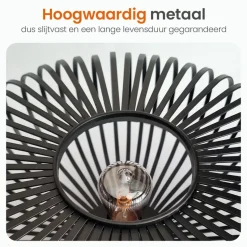 Goliving Plafondlamp - Plafonnière - E27 - Metaal - Ø 40 cm - Zwart