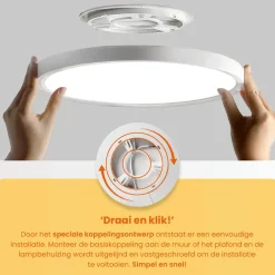 Goliving Plafondlamp - Plafonnière - LED - Ø23cm - Zwart