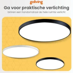 Goliving Plafondlamp - Plafonnière - LED - 30x30x2.1 cm - Zwart
