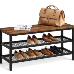 Goliving Schoenenrek - Schoenenbank - Halbank - Industrieel - Bruin