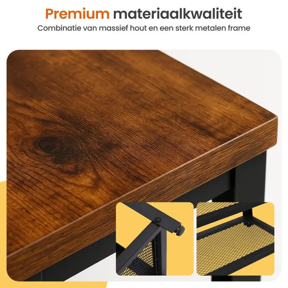 Goliving Schoenenrek - Schoenenbank - Halbank - Industrieel - Bruin