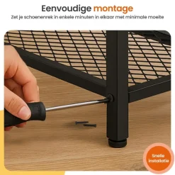 Goliving Schoenenrek - Schoenenbank - Halbank - Industrieel - Bruin