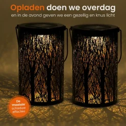 Goliving Solar Tafellamp Oasis - 2 Stuks - LED Buitenverlichting Zonne-energie