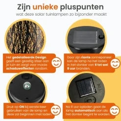 Goliving Solar Tafellamp Oasis - 2 Stuks - LED Buitenverlichting Zonne-energie