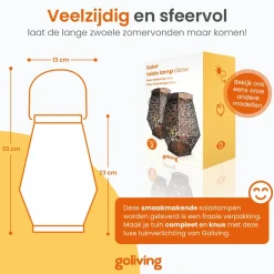 Goliving Solar Tafellamp Glow – 2 Stuks – LED Buitenverlichting - Zonne-energie