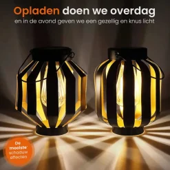 Goliving Solar Tafellamp Nova - 2 Stuks - LED Buitenverlichting Zonne-energie