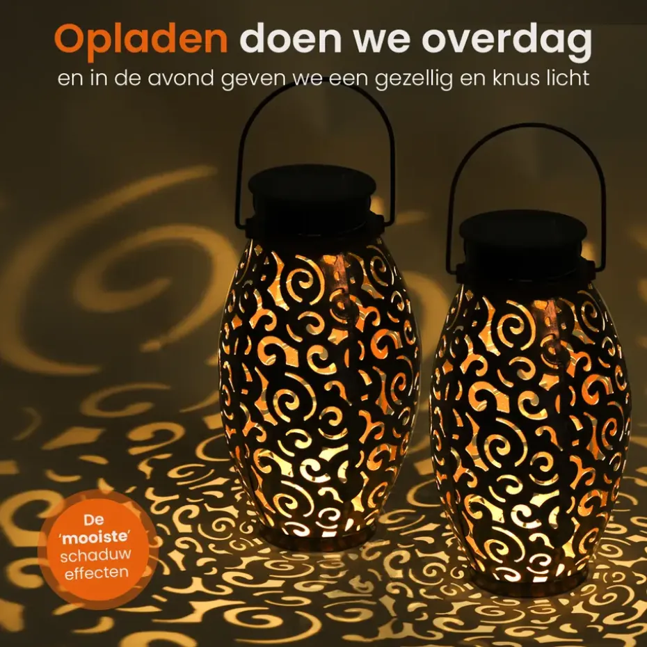 Goliving Solar Tafellamp Zen – 2 Stuks – LED Buitenverlichting - Zonne-energie