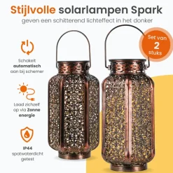 Goliving Solar Tafellamp Spark – 2 Stuks – LED Buitenverlichting Zonne-energie