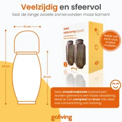 Goliving Solar Tafellamp Spark – 2 Stuks – LED Buitenverlichting Zonne-energie