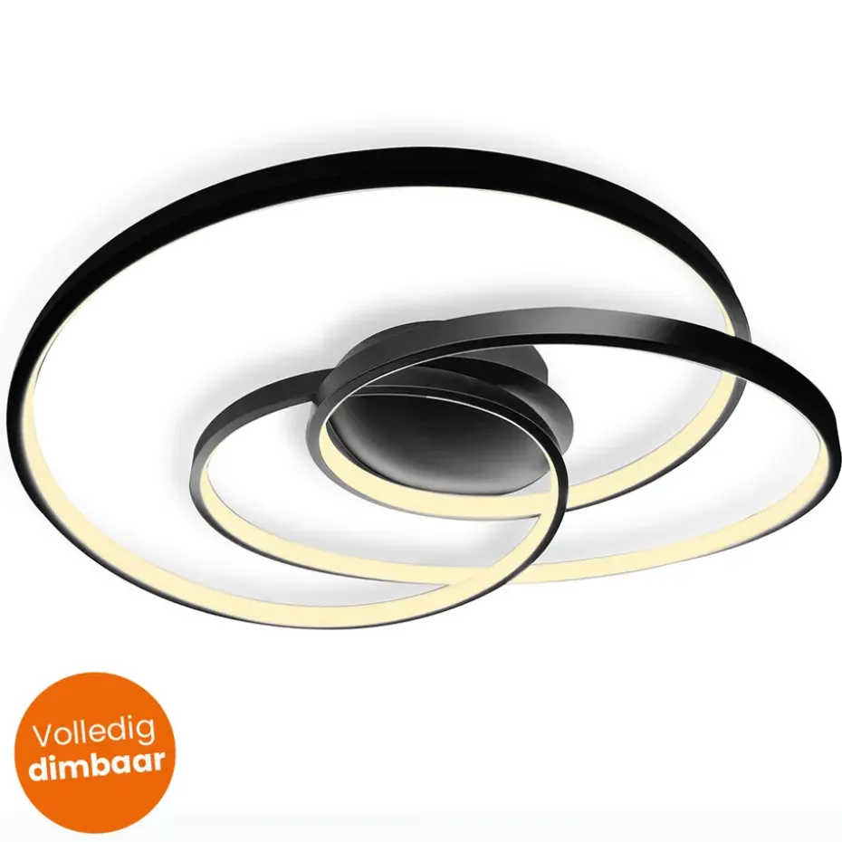 Goliving Spiraal Plafondlamp - Plafonnière - LED - 35w - Ø63cm - Zwart
