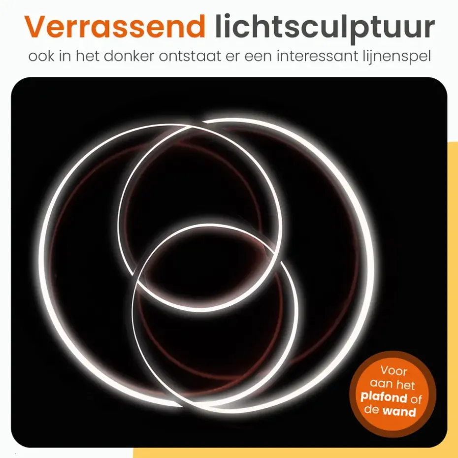 Goliving Spiraal Plafondlamp - Plafonnière - LED - 35w - Ø63cm - Zwart